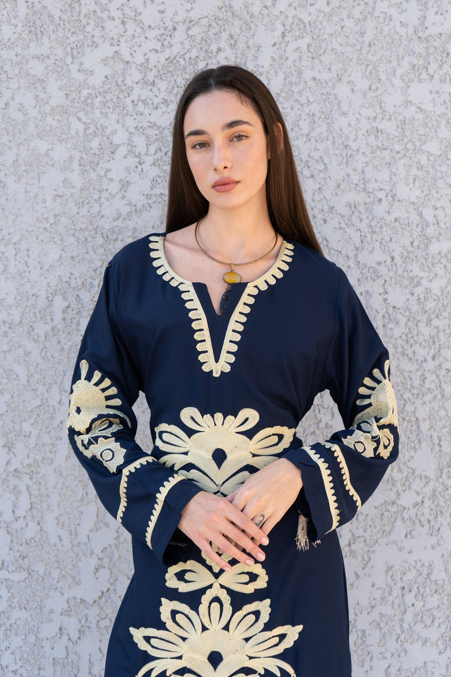 Navy Blue Egyptian cotton kaftan dress, caftans for women, Boho Kaftan dress, Caftans for women, long summer kaftan, kaftans, caftan