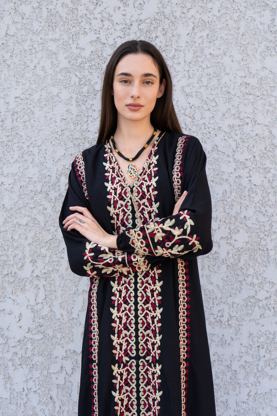 Chic Black embroidered cotton Caftan, caftans for women, Kaftans, embroidered Caftan dress, Caftan maxi dress, Caftans for women, Caftans