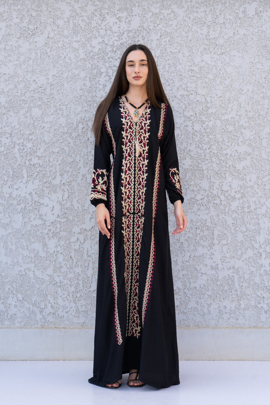 Chic Black embroidered cotton Caftan, caftans for women, Kaftans, embroidered Caftan dress, Caftan maxi dress, Caftans for women, Caftans
