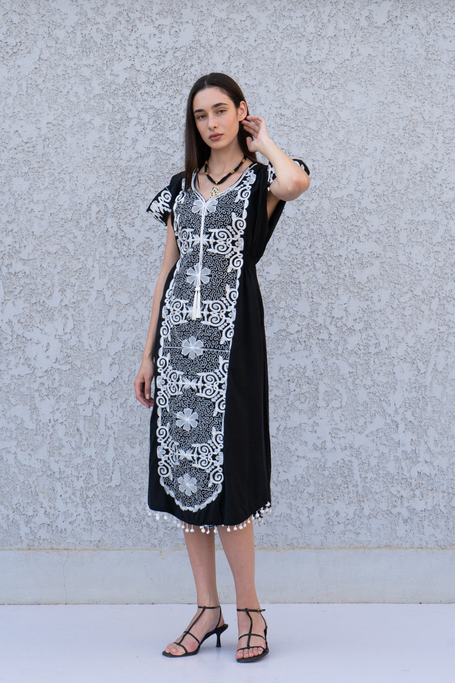 Summer black Off shoulder tunic kaftan dress, Tunic dress, Cotton caftan dress, women clothing, Boho maxi dress, Boho summer caftan