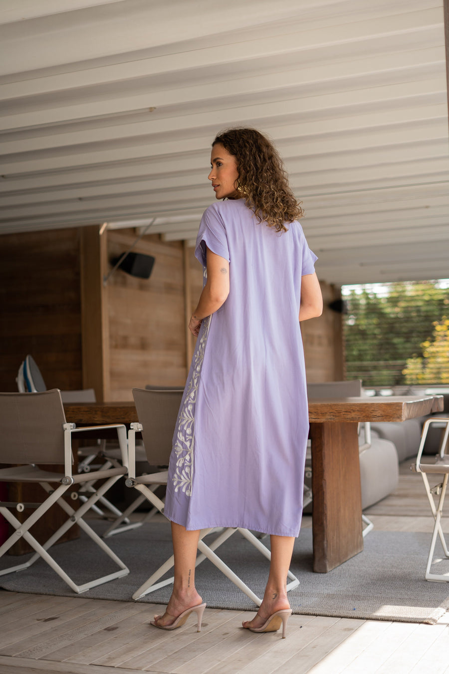 Chic light purple embroidered Kaftan maxi dress, Kaftan maxi, Cotton caftan women, caftan, embroidered caftan, Egyptian cotton 04-24