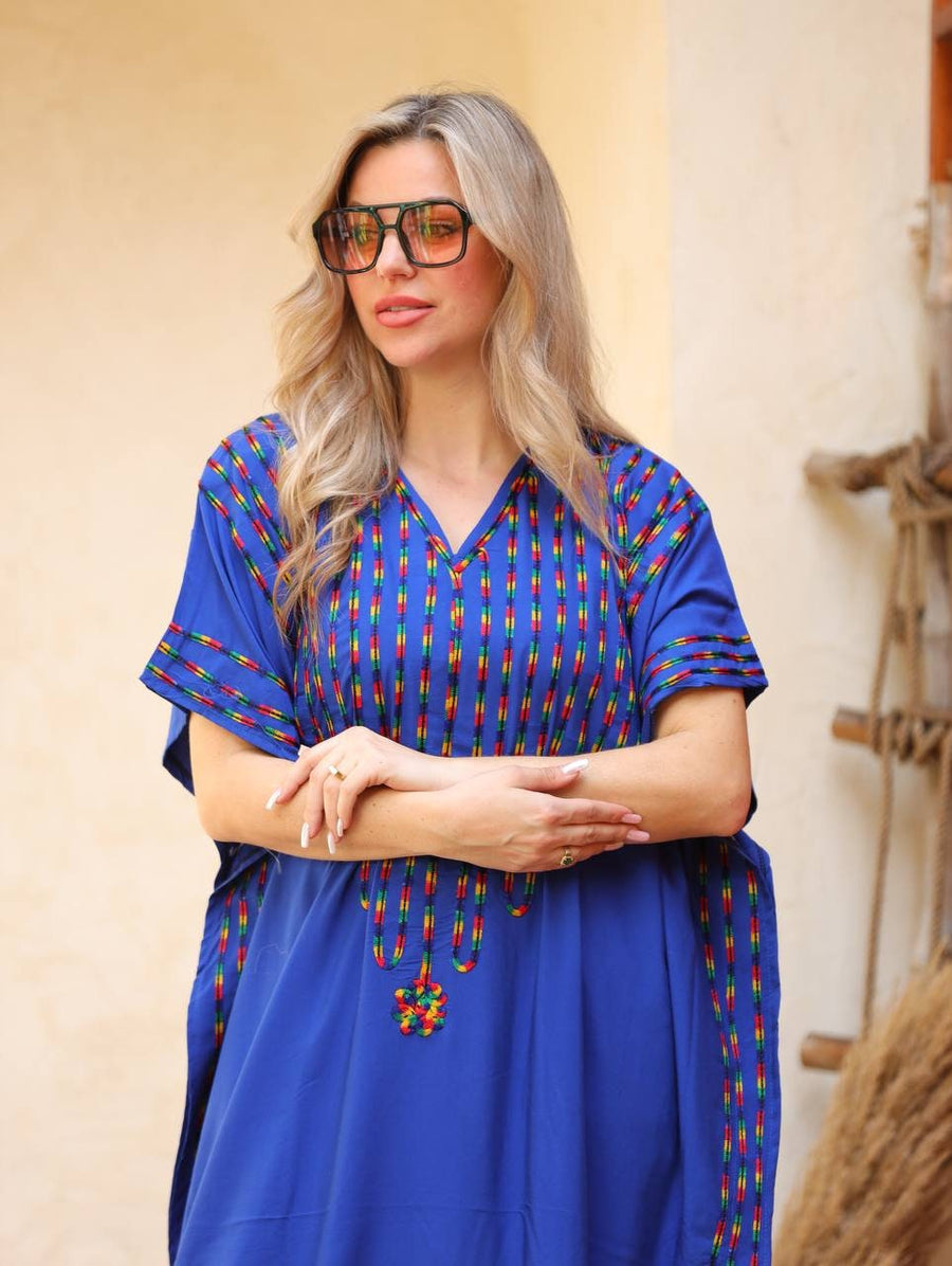 Colorful Black embroidered maternity caftan, caftans for women, caftan, women's kaftan, free size Kaftan, Summer Kaftan, maternity dress