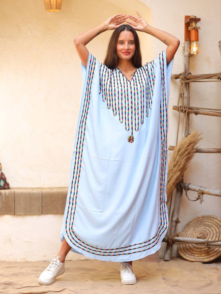 Colorful Black embroidered maternity caftan, caftans for women, caftan, women's kaftan, free size Kaftan, Summer Kaftan, maternity dress