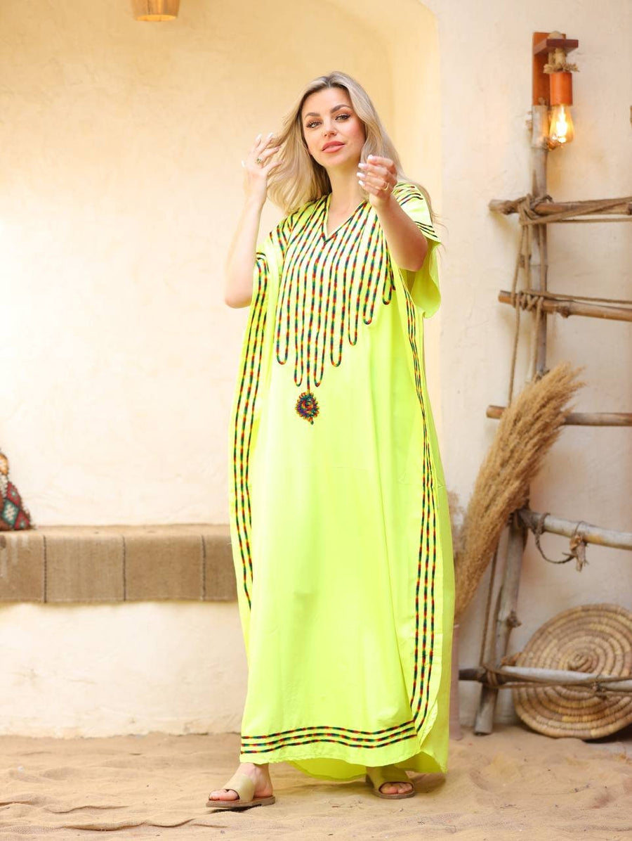 Colorful Black embroidered maternity caftan, caftans for women, caftan, women's kaftan, free size Kaftan, Summer Kaftan, maternity dress