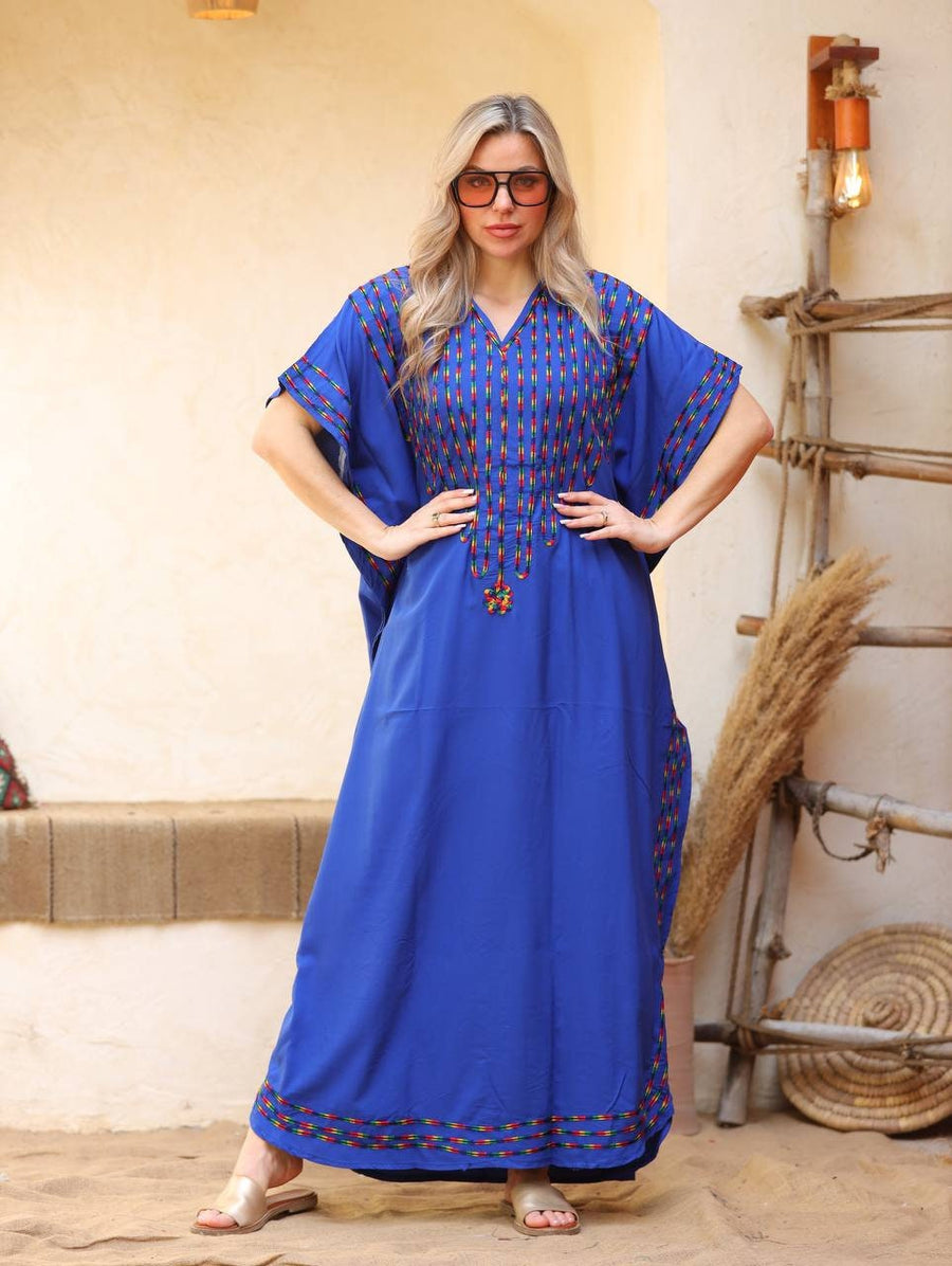 Colorful Black embroidered maternity caftan, caftans for women, caftan, women's kaftan, free size Kaftan, Summer Kaftan, maternity dress