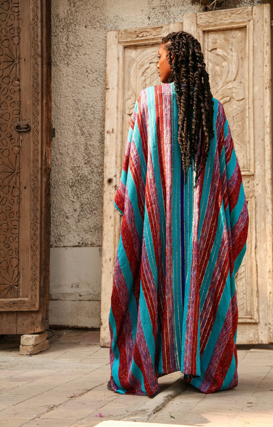 Vibrant multicolor hand loomed Kimono, Winter Wool Kimono, Abayas, Winter Abaya, Colorful Abaya, Handmade Abaya, Kimonos for women