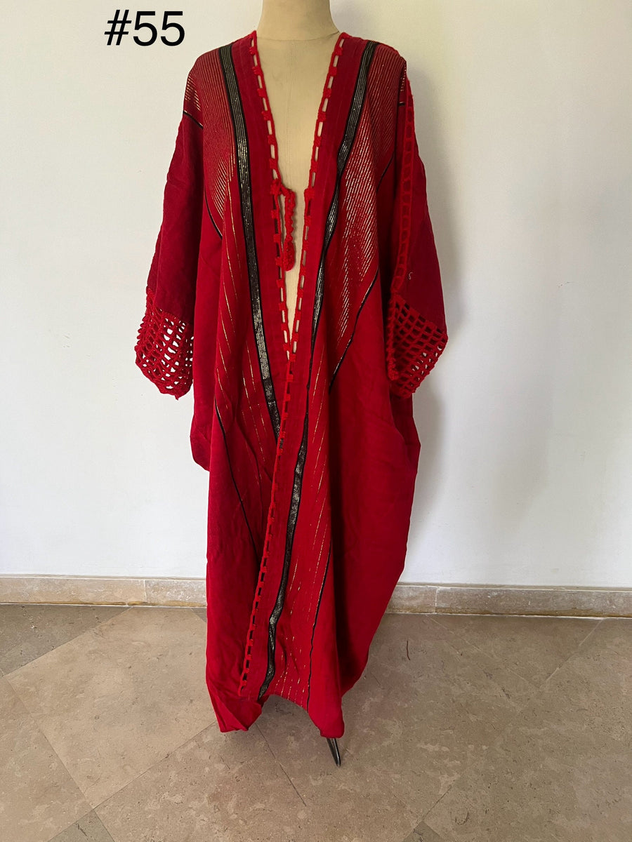 Wool Hand loomed Red Abaya, Wool abaya, Festival Kimono, Red Kimono, Plus size Kimono, Kimono for women, Kimonos, winter kimono