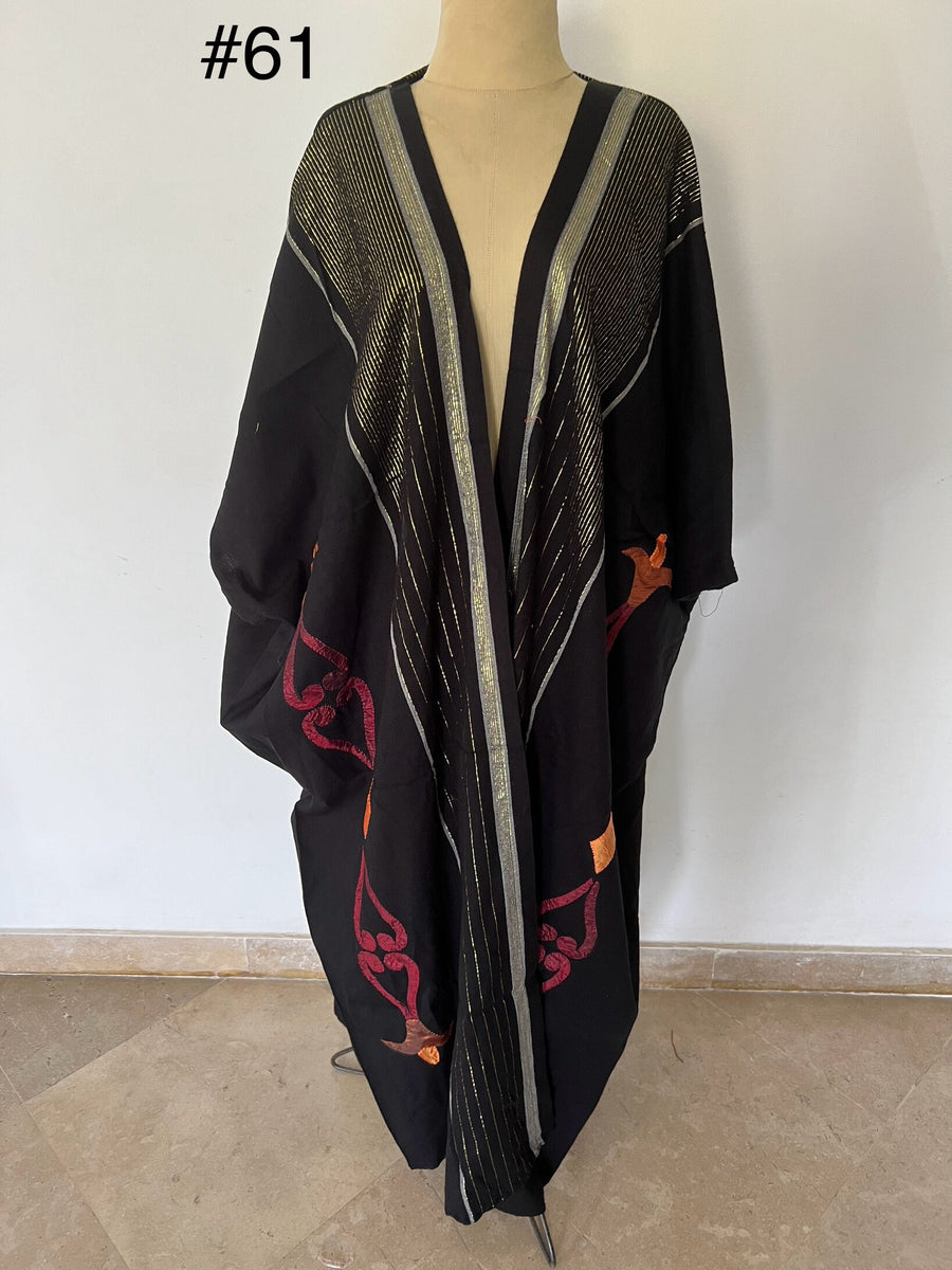 Vintage Hand embroidered Kimono, Wool Abaya, Winter Kimono, Wool kimono, Oriental Kimono, Handmade abaya, Embroidered Abaya, Dressy Kimono