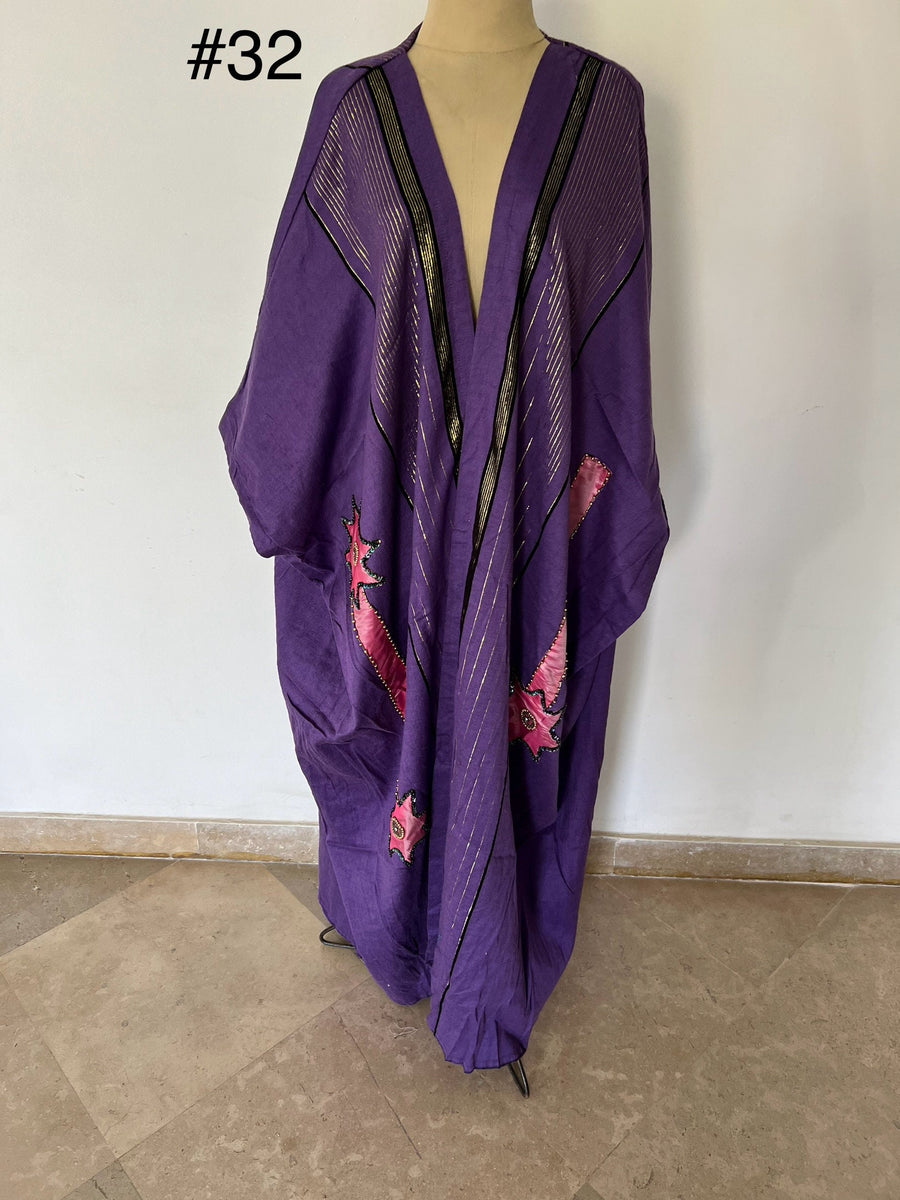 Navy Blue Gypsy hand loomed Abaya, Vibrant hand stitched details, Winter Wool Abaya, Blue Kimono, Abaya, Handmade Abayas, Abaya for women