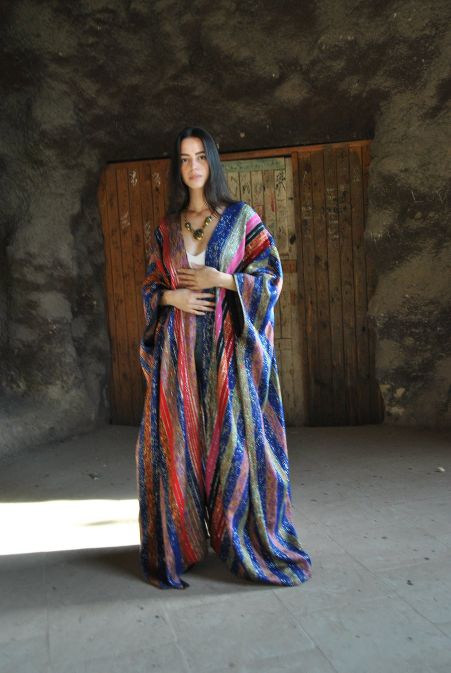 Stunning luxe hand loomed Kimono, Winter Wool Kimono, Winter kimono, Bohemian Kimono, Colorful Abaya, Handmade Abaya, Kimonos for women