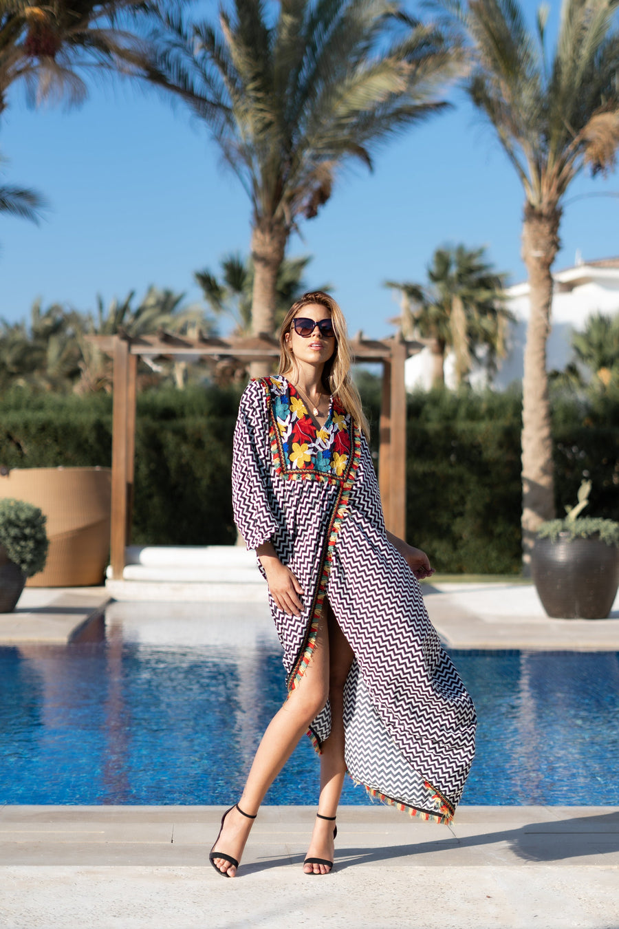 Striped black Caftan, Caftans for women, Loose fit caftan, Open Butterfly Kaftan, caftans for women, Egyptian caftan, Plus size dress