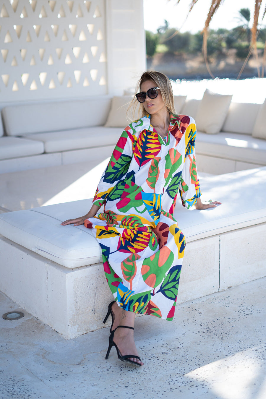 Chic green print Summer embroidered Kaftan, Caftan, caftans for women, Boho Kaftan dress, Caftans for women, summer kaftans, women