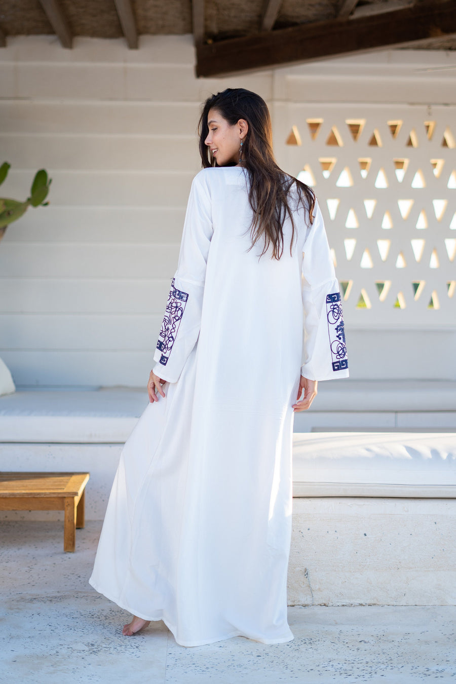 Classy purple embroidered caftan maxi dress, Kaftan maxi dress, Cotton caftan women, caftan, Chic embroidered caftan, Egyptian cotton 07-24