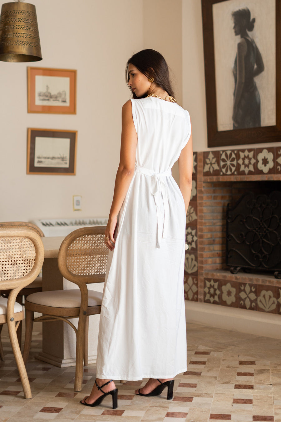 Chic sleeveless Navy blue embroidered caftan, elegant embroidered Caftan dress, Caftan maxi dress, Caftans for women, Cotton caftans summer