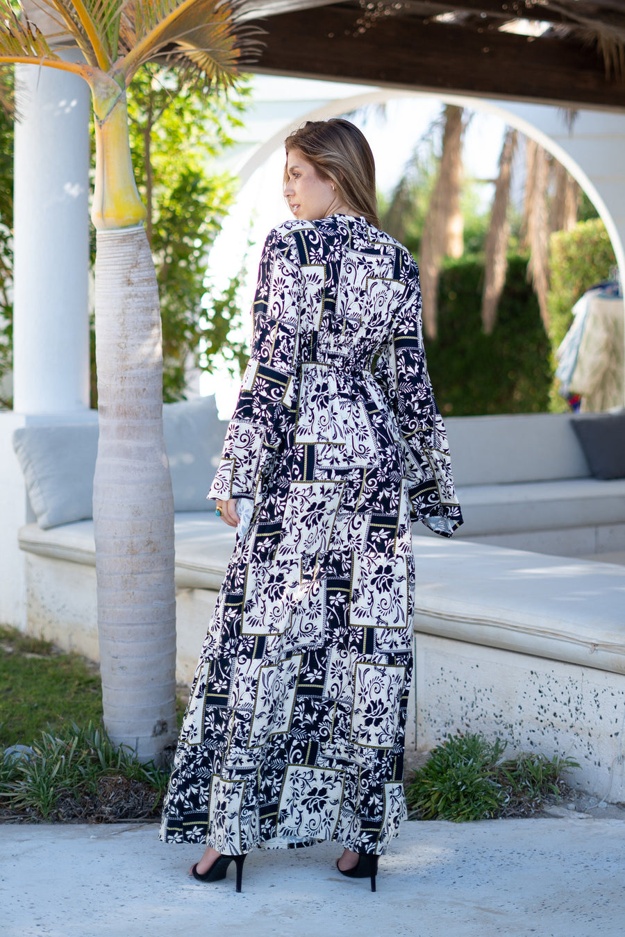 Cotton boho summer blue yellow print Caftan for women, caftan dress, caftans for women, Boho Kaftan dress, Caftans for women, 7-24