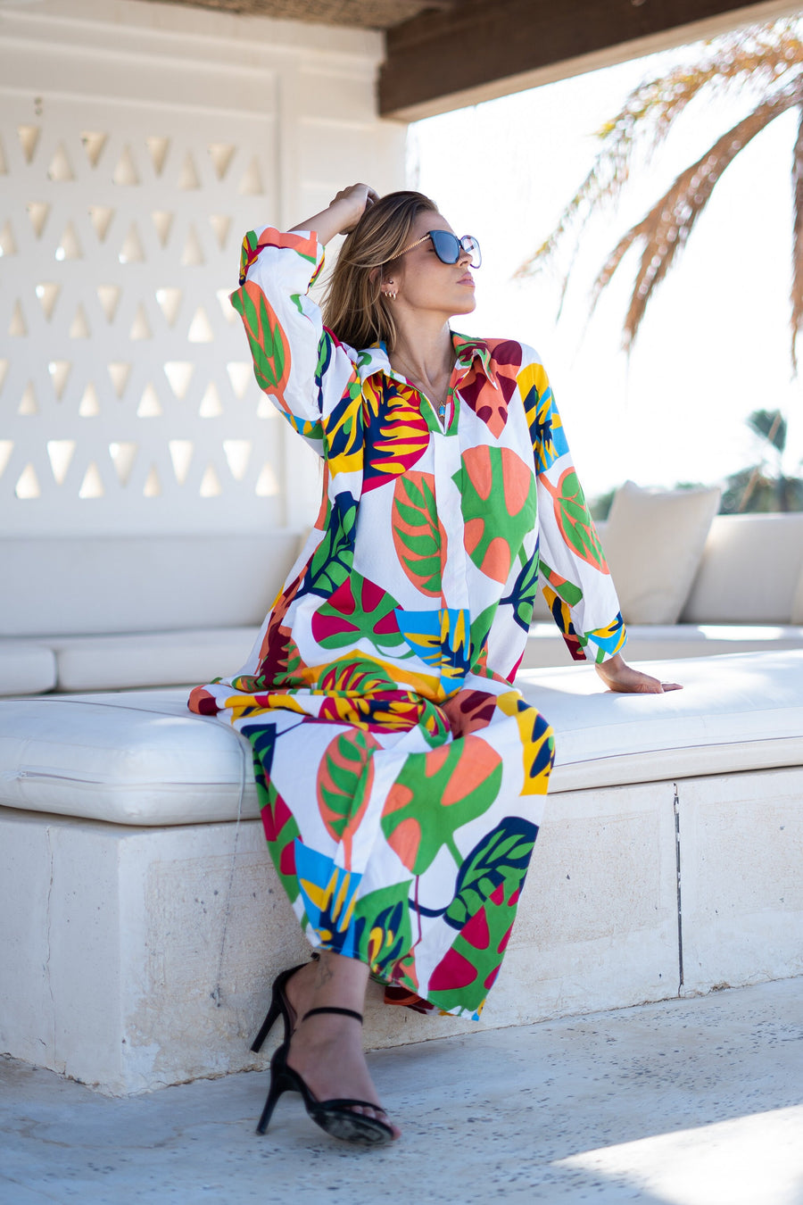 Chic green print Summer embroidered Kaftan, Caftan, caftans for women, Boho Kaftan dress, Caftans for women, summer kaftans, women