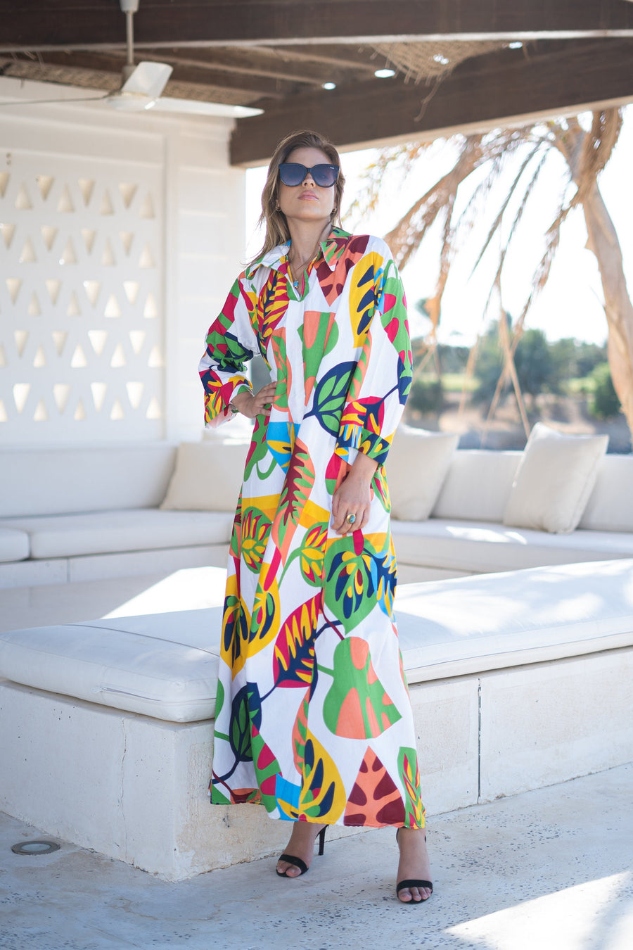 Chic green print Summer embroidered Kaftan, Caftan, caftans for women, Boho Kaftan dress, Caftans for women, summer kaftans, women