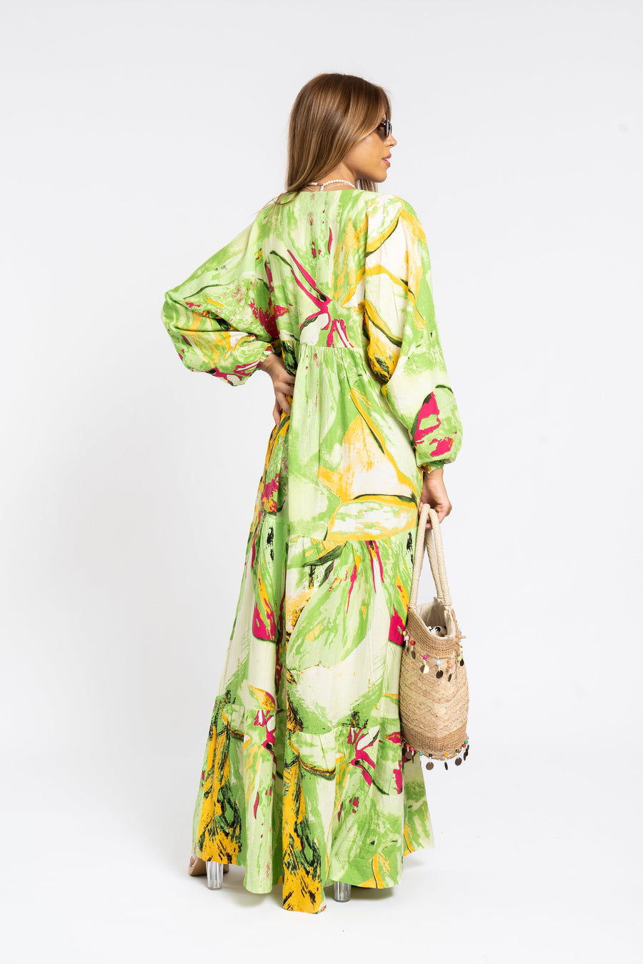 Boho Egyptian Cotton colorful yellow summer Caftan for women, caftan dress, caftans for women, Boho Kaftan dress, Caftans for women, 7-24