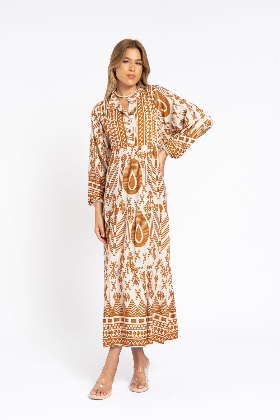 Summer midi beige boho print Caftan for women, caftan dress, caftans for women, Boho Kaftan dress, Caftans for women, 7-24