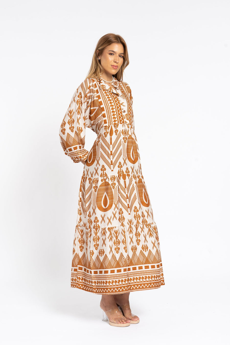 Summer midi beige boho print Caftan for women, caftan dress, caftans for women, Boho Kaftan dress, Caftans for women, 7-24