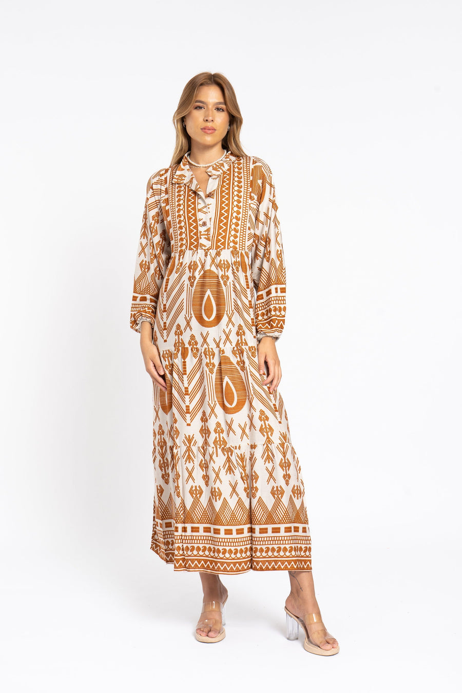 Summer midi beige boho print Caftan for women, caftan dress, caftans for women, Boho Kaftan dress, Caftans for women, 7-24