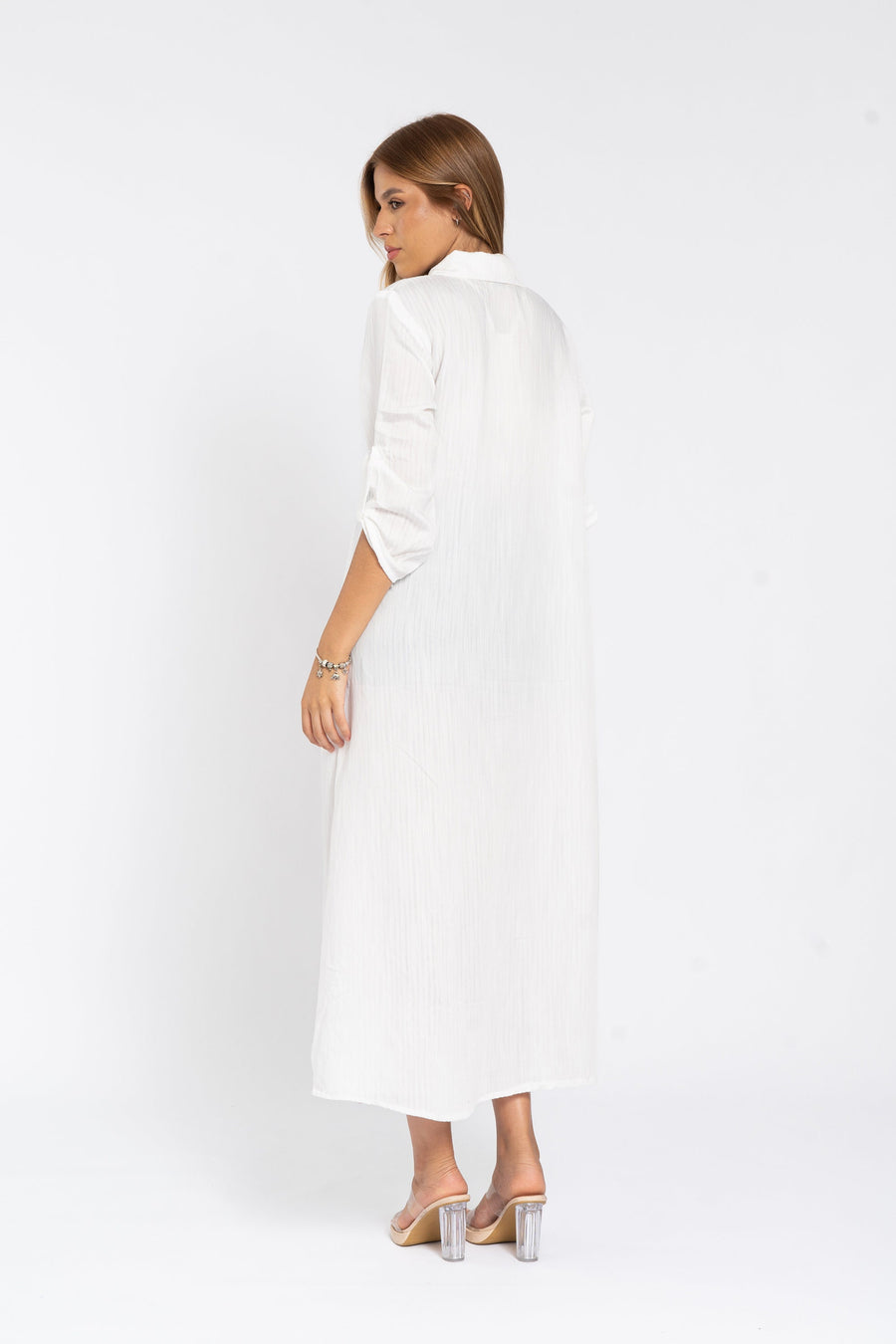 Striped Linen Shirt Dress, White Linen Dress caftan, caftans, Linen Clothing for Women