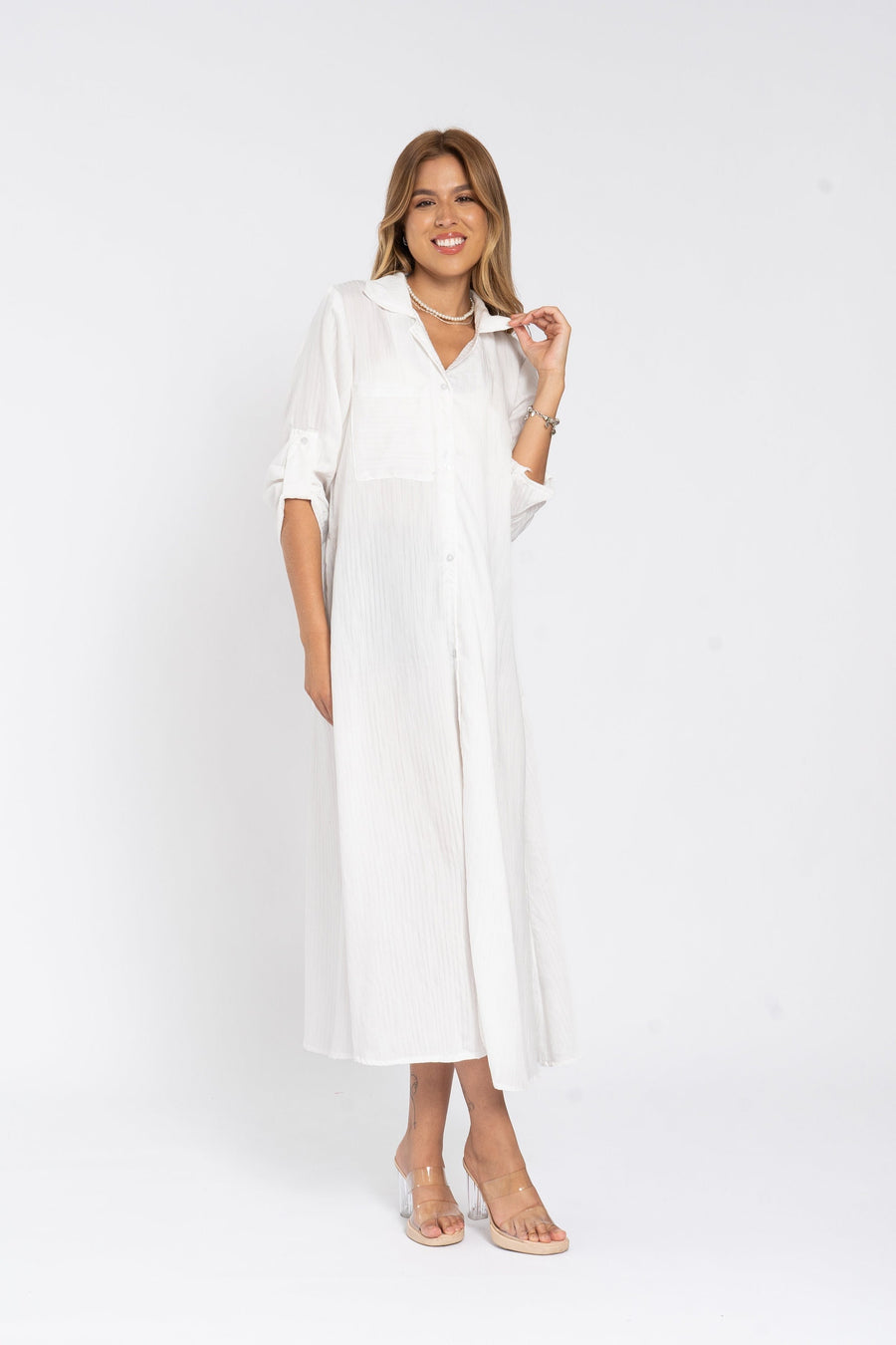 Striped Linen Shirt Dress, White Linen Dress caftan, caftans, Linen Clothing for Women
