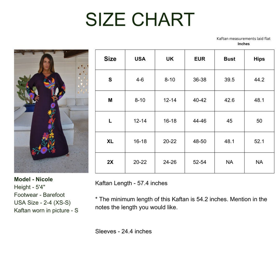 Purple peacock embroidered Caftan, caftans for women, embroidered Caftan dress, Caftan maxi dress, Caftans for women, cotton Caftans
