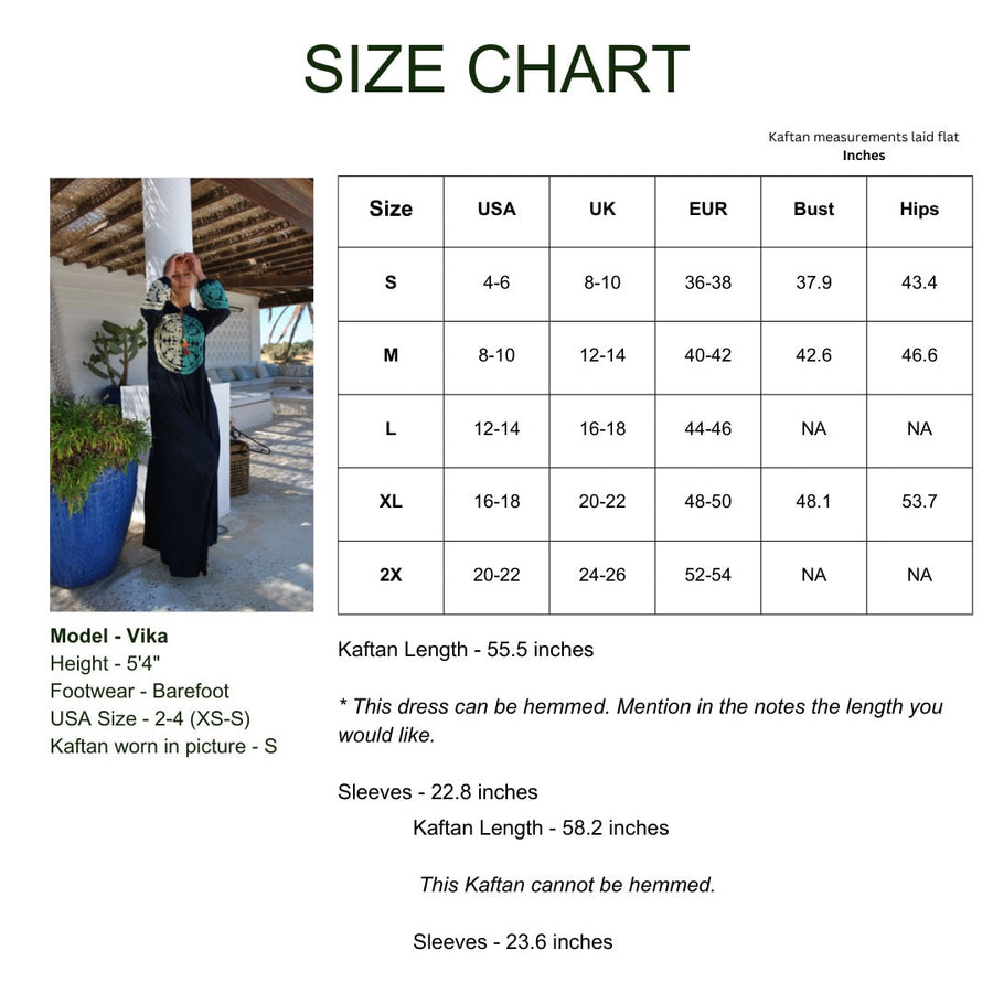 Bohemian embroidered navy blue caftan dress, Front and back embroidered Cotton caftan, Chic embroidered caftan, High quality Egyptian cotton