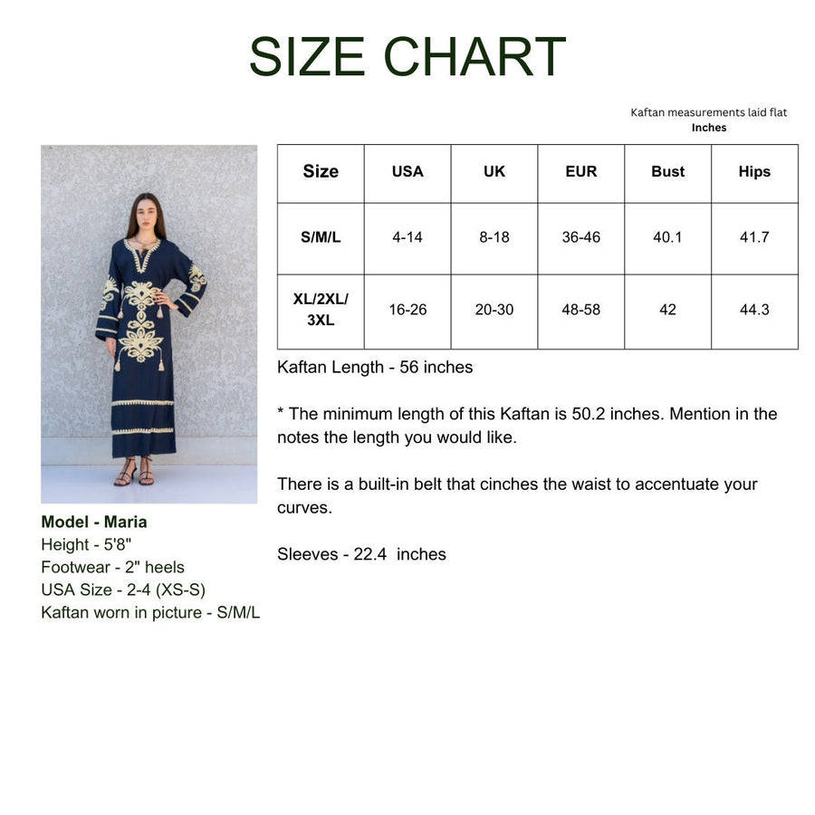 Navy Blue Egyptian cotton kaftan dress, caftans for women, Boho Kaftan dress, Caftans for women, long summer kaftan, kaftans, caftan
