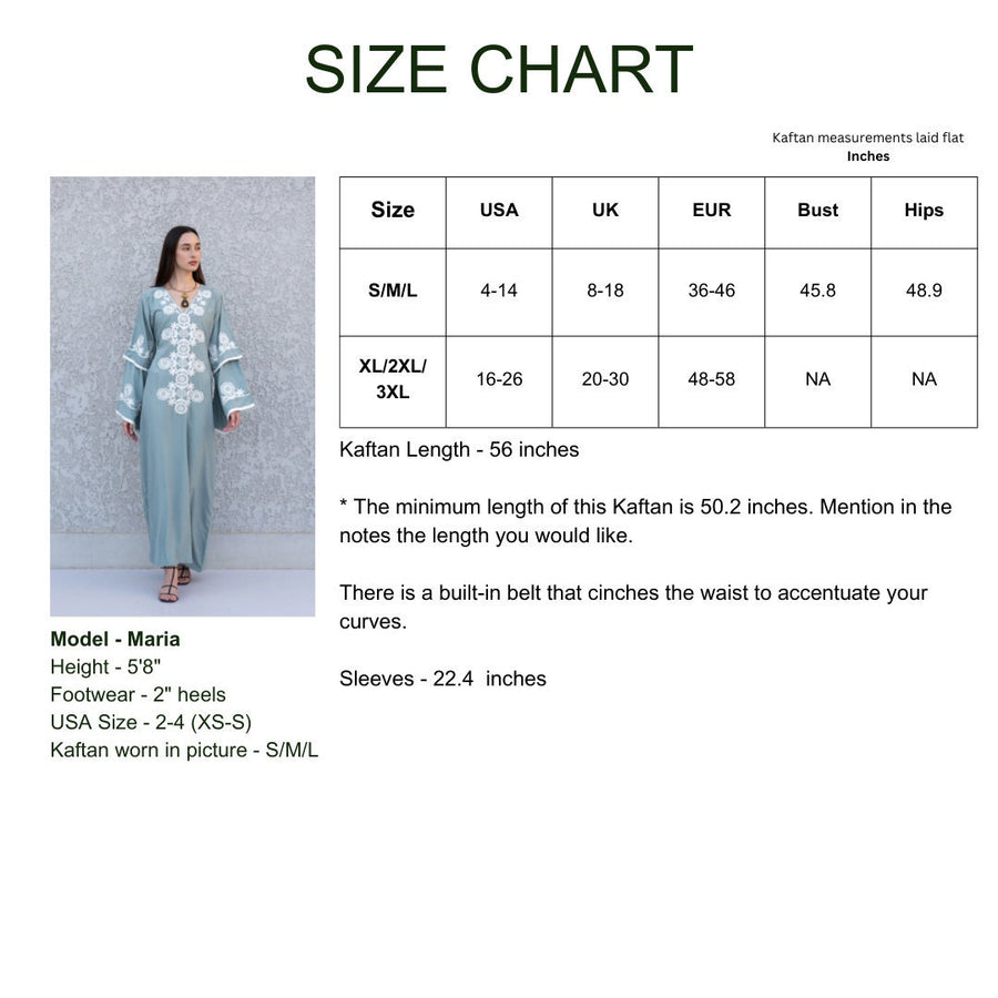 Mint wedding embroidered Kaftan maxi dress, Kaftan maxi, Cotton caftan women, caftan, Chic embroidered caftan, Egyptian cotton 10-23
