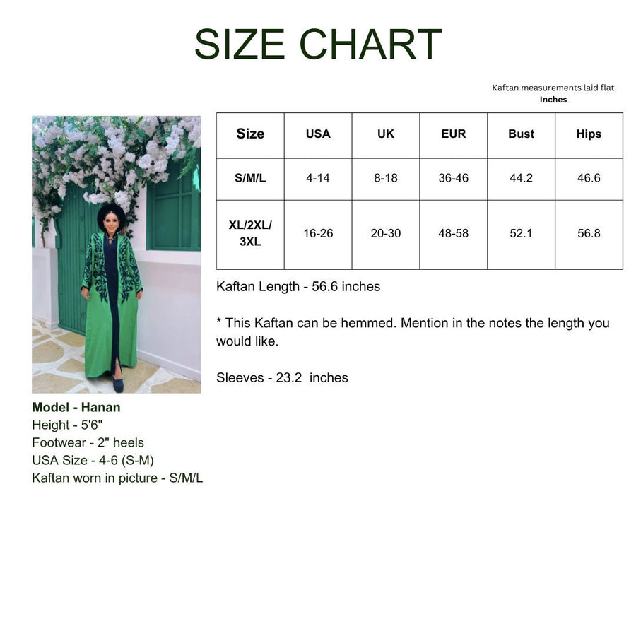Luxurious green embroidered caftan, linen summer caftan, chic caftan, Summer Kaftan, Caftans for women, caftans for women