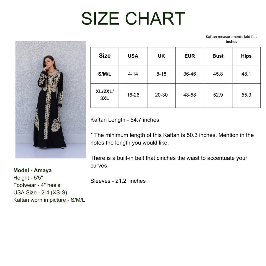 Royal Black embroidered Cotton caftan for women, embroidered women Kaftan, Caftan maxi dress, Caftans for women, cotton caftan, caftans