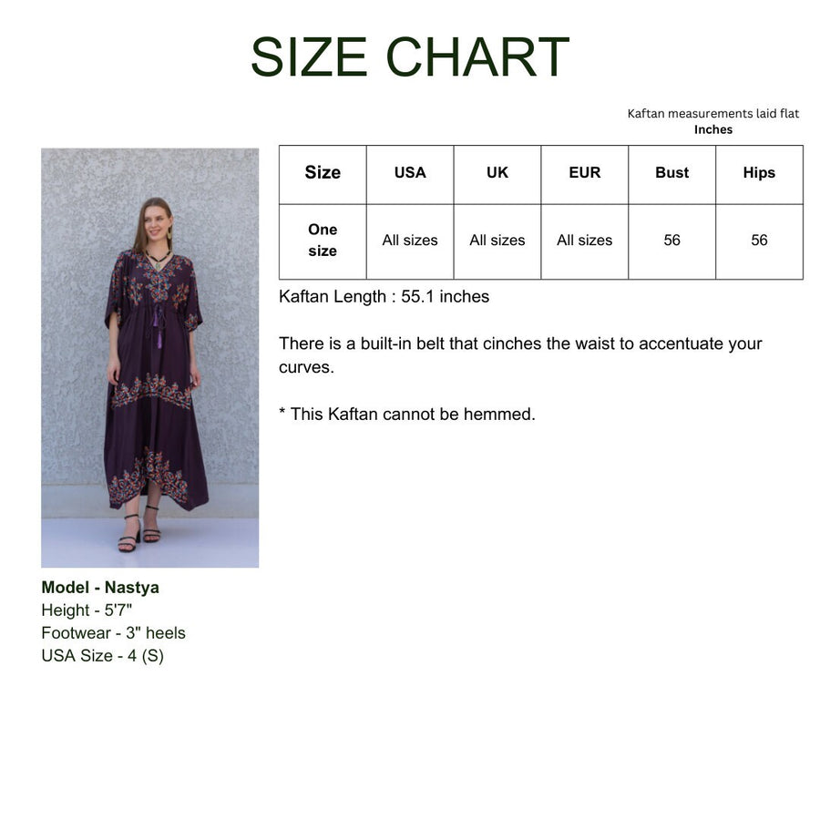 Chic Purple embroidered kaftan dress, house dress, African women clothing, Boho, caftans for women, caftans, kaftans, house kaftan
