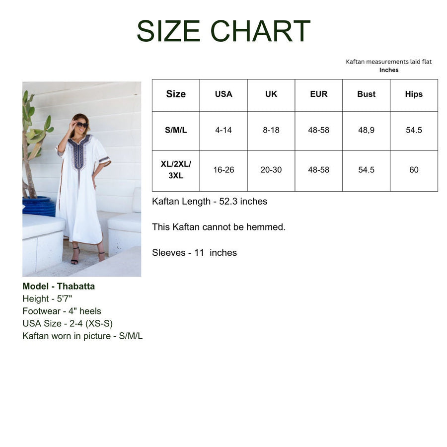 Chic White embroidered cotton Caftan, caftans for women, Kaftans, embroidered Caftan dress, Caftan maxi dress, Caftans for women, Caftans