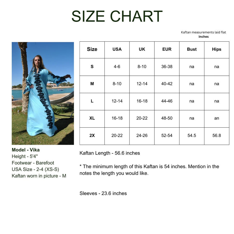 Elegant Turquoise embroidered kaftan dress, Cotton caftan dress, Long sleeve caftan, Chic embroidered caftan, High quality Egyptian cotton