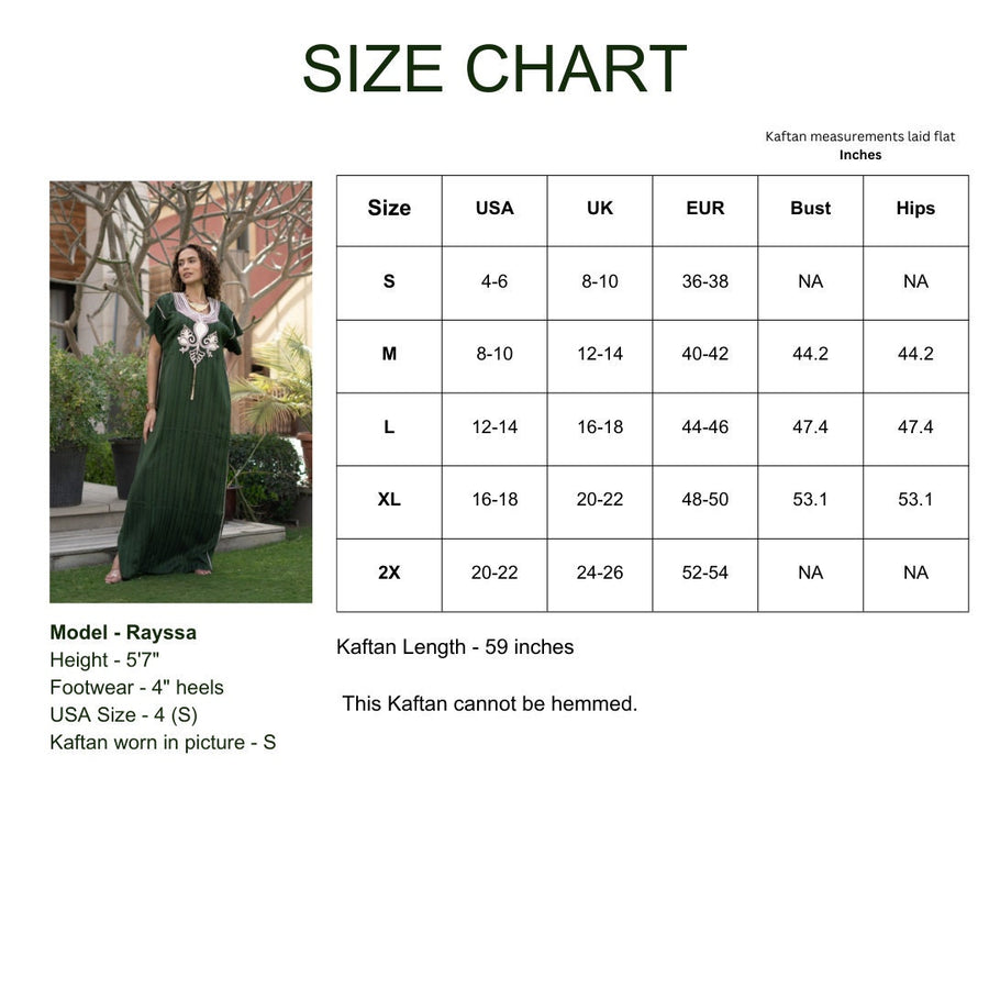 Striped linen Green hand embroidered Caftan for women, Linen Kaftan, house dress, Elegant kaftan, Linen kaftan, Summer