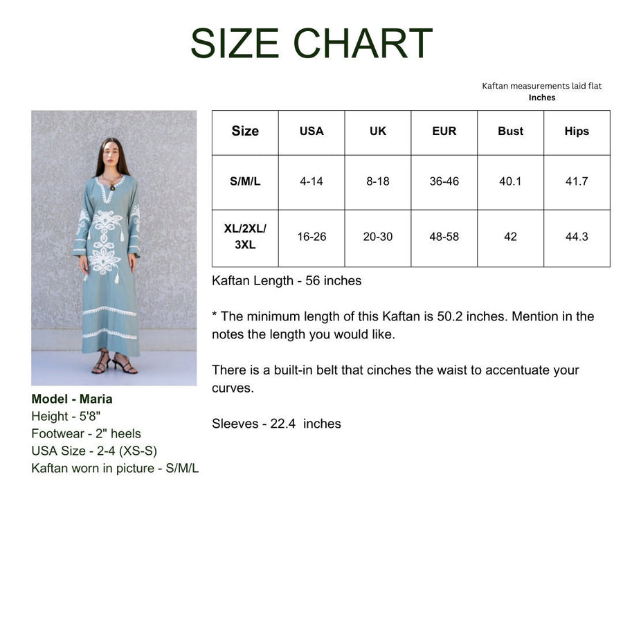 Beautiful Mint embroidered Caftan kaftan dress, caftans for women, Boho Kaftan dress, Caftans for women, long summer kaftan, kaftans, caftan