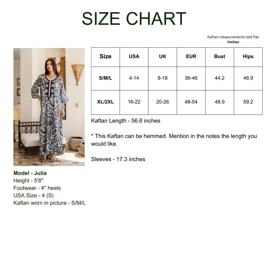 Chic Bambi print Summer embroidered Kaftan, Caftan, caftans for women, Boho Kaftan dress, Caftans for women, summer kaftans, women