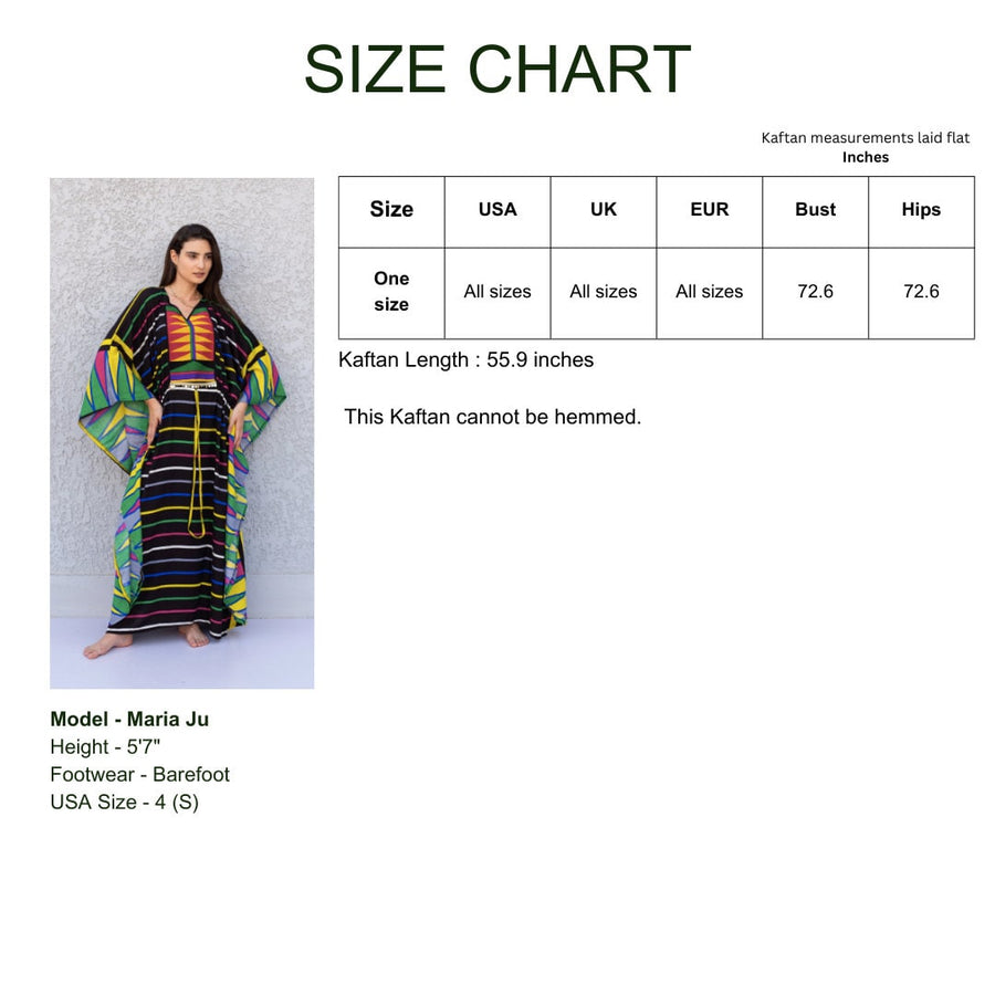 Boho black colorful butterfly embroidered Plus size Kaftan with belt, Loose fit Caftan, Cotton Kaftan, Exotic Kaftan, Moroccan Caftan