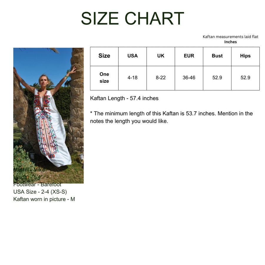 Bohemian white sleeveless Siwa embroidered caftan, embroidered Caftan dress, Caftan maxi dress, Caftans for women, Cotton caftans summer
