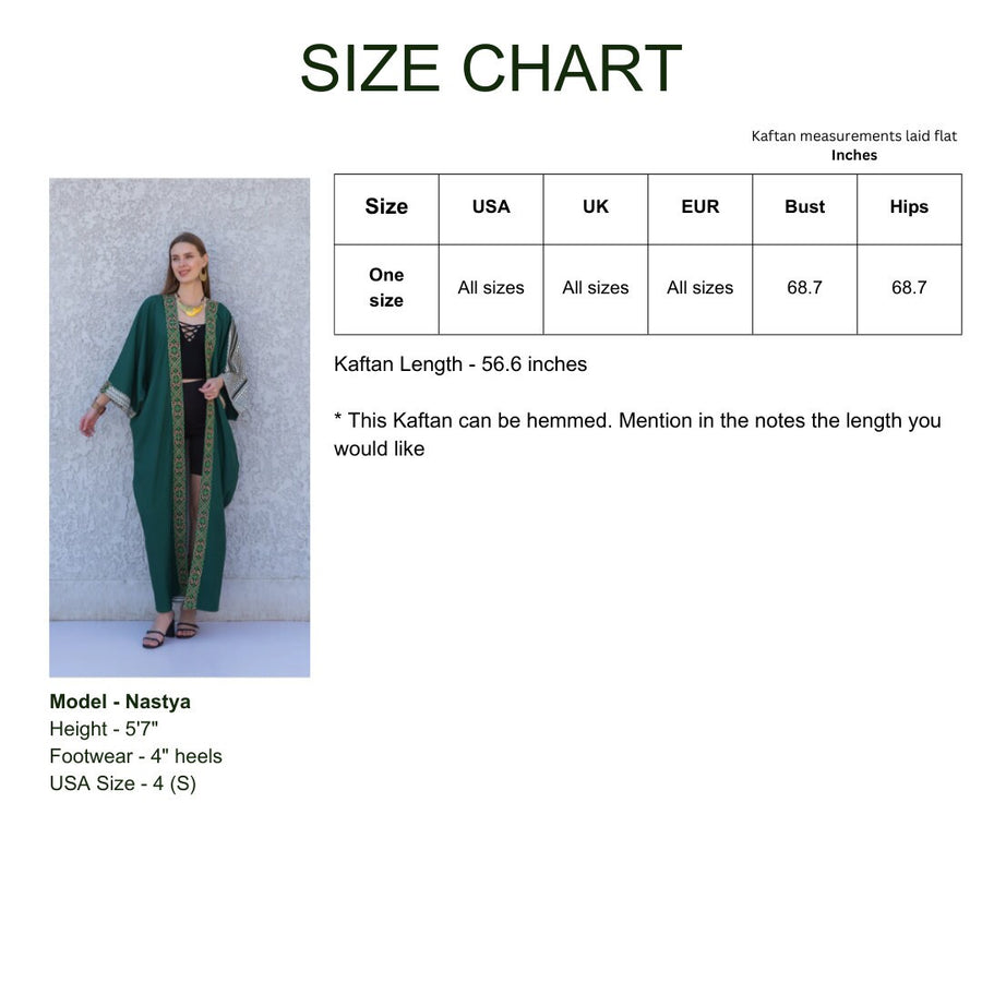 Green Elegant Egyptian Cotton Abaya, Summer Abaya, Cardigans, Boho Kimono, Women's Duster, Boho Cardigan, Duster, Cardigan