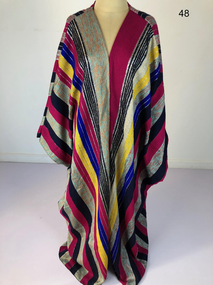 Hand loomed Wool Kimono, Winter boho Kimono, Wool Kimono, Winter Abaya, Bohemian Winter Kimono, Colorful Abaya, Handmade Abaya