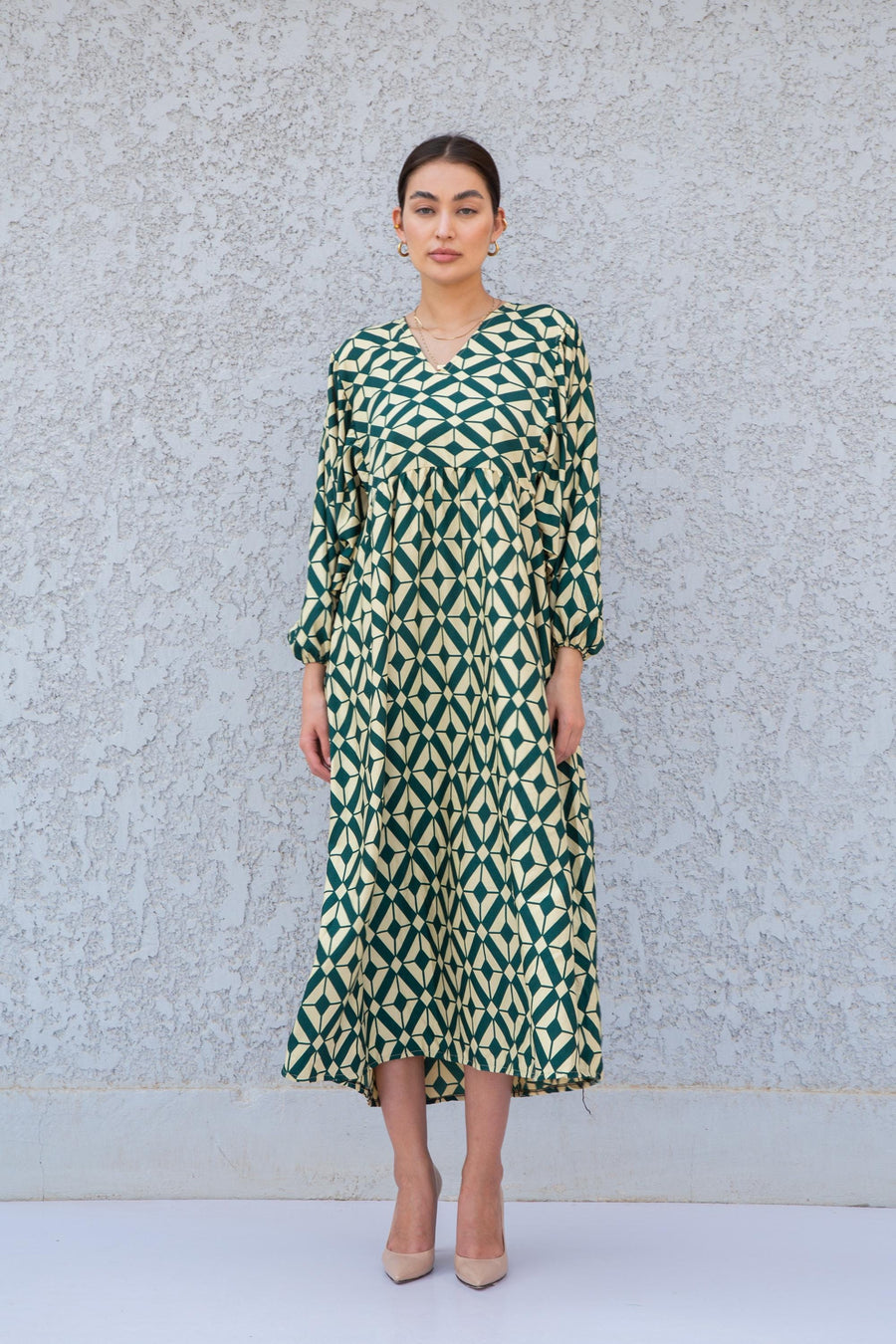 Green Print Kaftan Maxi dress, caftan dress, caftans for women, Boho Kaftan dress, Caftans for women, summer dress, 01-25