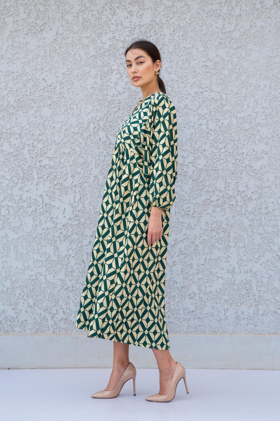 Green Print Kaftan Maxi dress, caftan dress, caftans for women, Boho Kaftan dress, Caftans for women, summer dress, 01-25