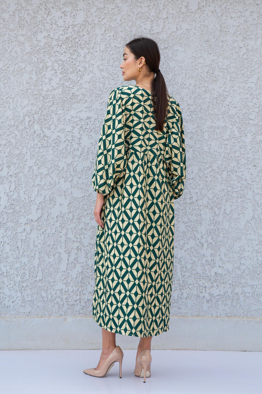 Green Print Kaftan Maxi dress, caftan dress, caftans for women, Boho Kaftan dress, Caftans for women, summer dress, 01-25