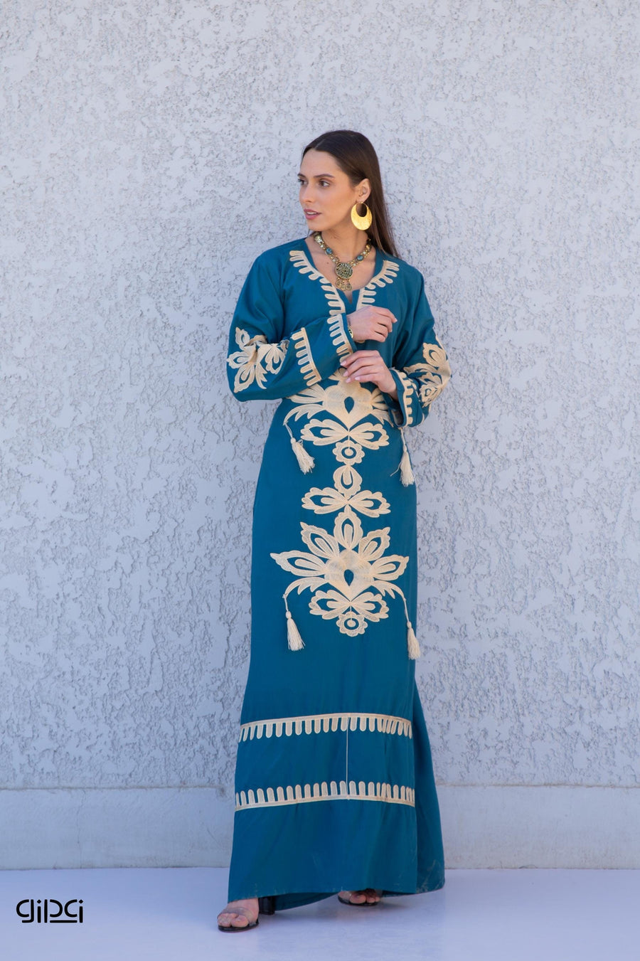 Blue Egyptian cotton kaftan dress, caftans for women, Boho Kaftan dres Gipci Blue Egyptian cotton kaftan dress, caftans for women, Boho Kaftan dres Gipci