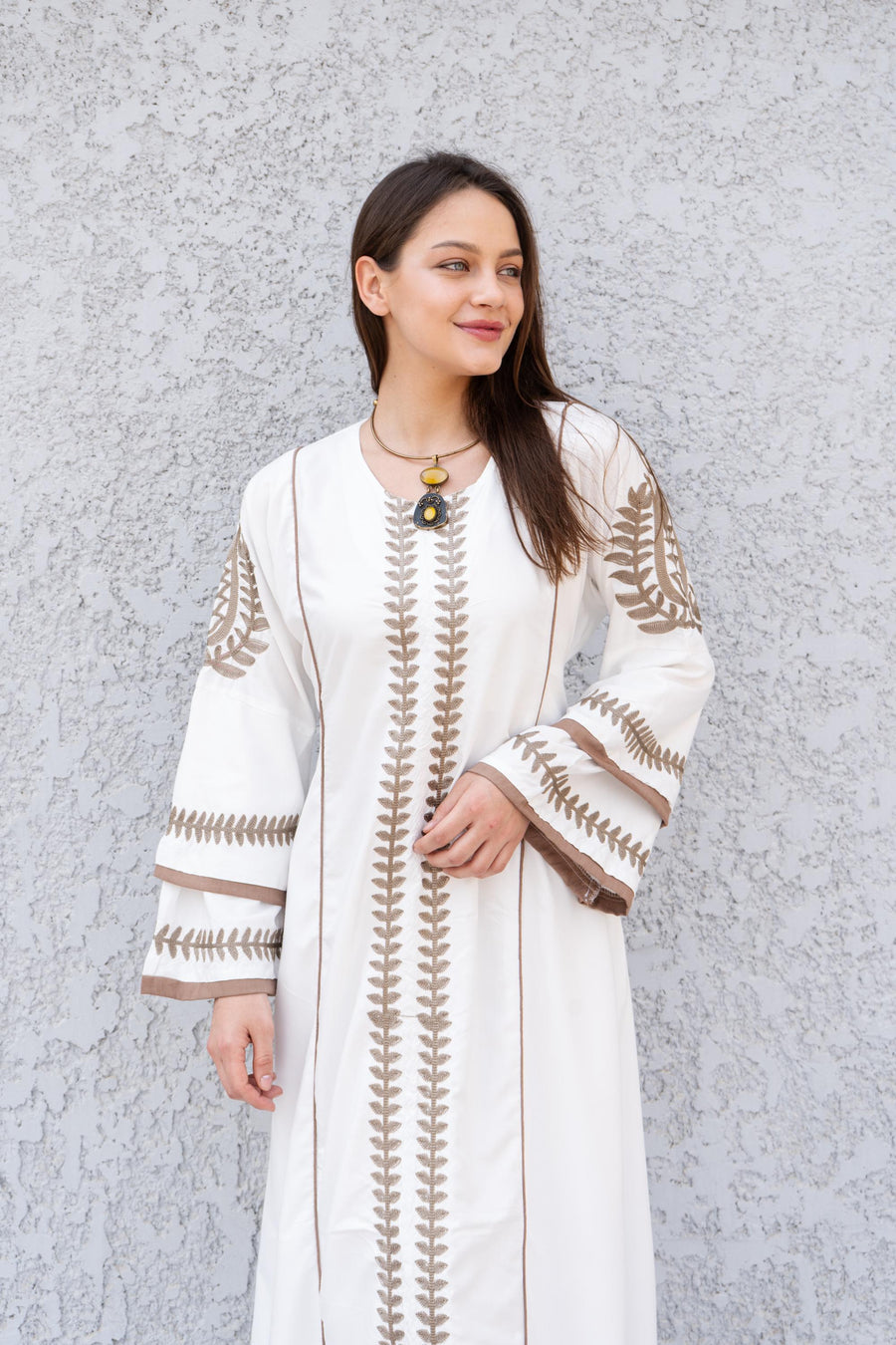 Elegant Royal blue embroidered kaftan dress, Cotton caftan women, Long sleeve caftan, Chic embroidered caftan, High quality Egyptian cotton