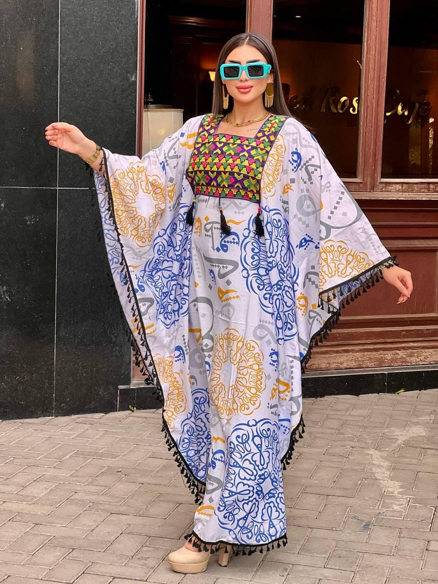 Boho print Beige summer kaftan, Caftan dress, Caftans for women, Boho, caftans for women, caftans, kaftans, house kaftan 10-23