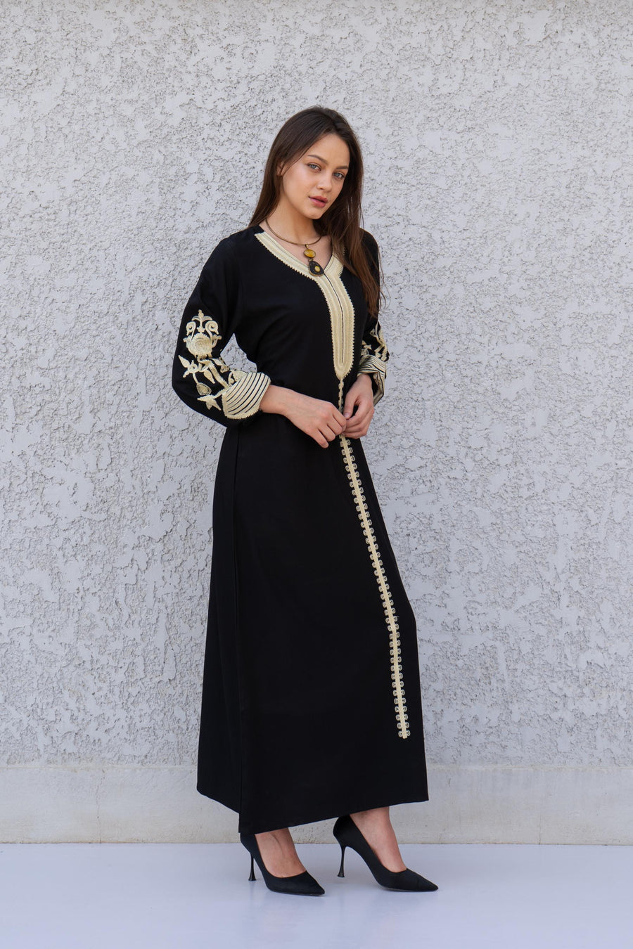 Classy navy blue embroidered kaftan dress, caftans for women, Boho Kaftan dress, Caftans for women, long summer kaftan, kaftans, caftan